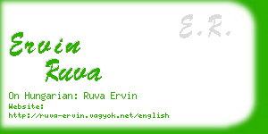 ervin ruva business card